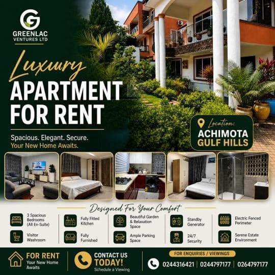 3 bedroom furnished apartment for rent at Achimota - 3 bedroom Apartment in Achimota - Rent