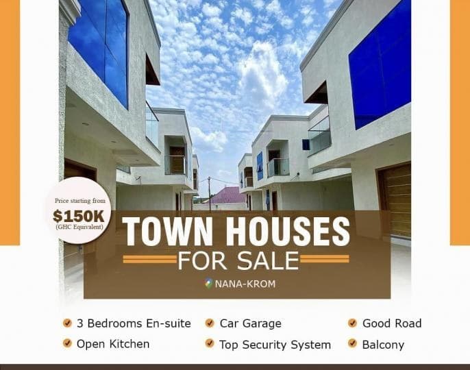 3 bedroom townhouse for sale at Ashaley Botwe-Nanakrom - 3 bedroom House in Ashaley Botwe-Nanakrom - Sale