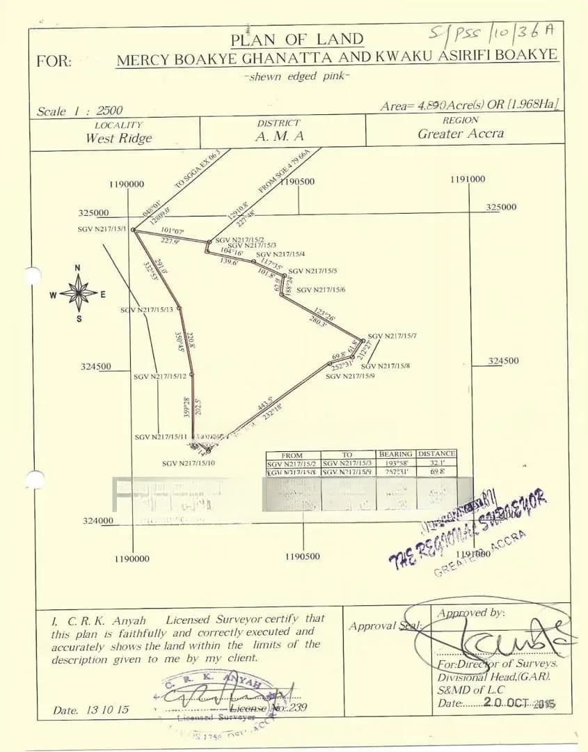 4.86 Acres of Land for Sale at West Ridge - Land in Greater Accra, Ridge, West Ridge - Sale